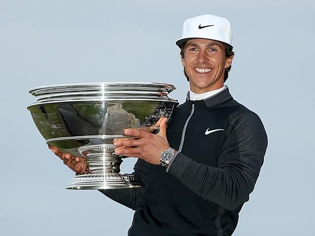 A happy Thorbjorn Olesen with the Alfred Dunhill Links trophy